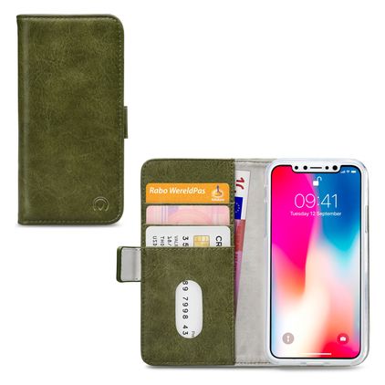Mobilize Elite Gelly iPhone XS Max Hülle Klapphülle Geldbörse - Grün