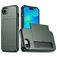 Mobigear Card iPhone 16e Hülle Hardcase Backcover Stoßfest mit Kartenhalter - Grün
