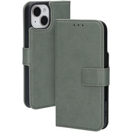 Mobiparts Classic Wallet iPhone 15 Hülle Klapphülle Geldbörse - Stone Green