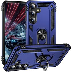 Mobigear Armor ring Samsung Galaxy S25 FE Hülle Hardcase Backcover Stoßfest mit Ringhalter - Blau
