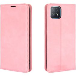 Mobigear Retro Slim OPPO A73 5G Klapphülle Portemonnaie - Pink