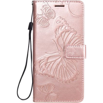 Mobigear Butterfly Samsung Galaxy A31 Hülle Klapphülle Geldbörse - Roségold