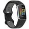 Mobigear Sport Dual Silikon Fitbit Charge 5 Armband Pin-and-Tuck-Verschluss - Schwarz / Grau