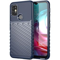 Mobigear Groove Motorola Moto G10 Hülle Flexibles TPU Backcover - Blau