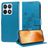 Mobigear Flowers Xiaomi 14T Pro Hülle Klapphülle Geldbörse - Blau