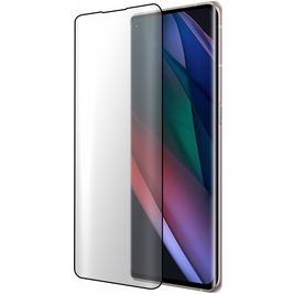 Mobiparts Curved OPPO Find X3 Neo Panzerglas Gehärtetes Glas Displayschutz - Hüllenfreundlich - Schwarz