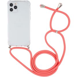 Mobigear Lanyard iPhone 12 Pro Max Flexibles TPU Handykette - Transparent / Rot