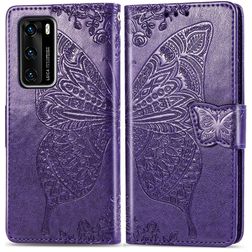 Mobigear Butterfly Huawei P40 Hülle Klapphülle Geldbörse - Lila