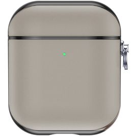 Valenta Snap Apple AirPods 1 Hülle Echtes Leder - Grau