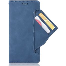 Mobigear Slide Wallet OnePlus 8 Hülle Klapphülle Geldbörse - Blau