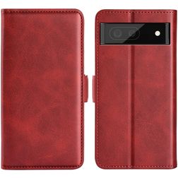 Mobigear Slim Magnet Google Pixel 6a Hülle Klapphülle Geldbörse - Rot