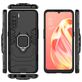 Mobigear Armor Ring OPPO A91 Hülle Hardcase Backcover Stoßfest mit Ringhalter - Schwarz