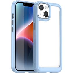 Mobigear Crystal iPhone 15 Hülle Hardcase Backcover - Transparent / Blau