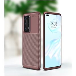 Mobigear Racing Huawei P40 Pro Plus Hülle Flexibles TPU Backcover - Braun