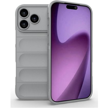 Mobigear Bumpy iPhone 18 Pro Max Hülle Flexibles TPU Backcover - Grau