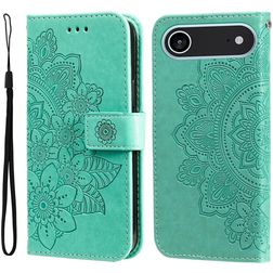 Mobigear Flowers iPhone Air Hülle Klapphülle Geldbörse - Grün