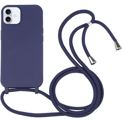 Mobigear Lanyard iPhone 16 Plus Silikon Handykette - Dunkelblau