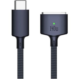 Mobigear Nylon Braided USB-C auf Apple MagSafe 3 Kabel 2 Meter - Blau