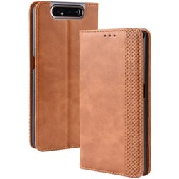 Mobigear Sensation Samsung Galaxy A80 Hülle Klapphülle Geldbörse - Cognac