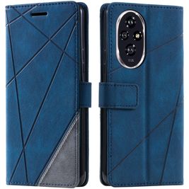 Mobigear Rhombus HONOR 200 Hülle Klapphülle Geldbörse - Blau