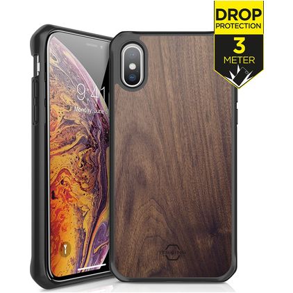 ITSKINS HybridFusion iPhone XS Max Hardcase Backcover Shockproof - Dark Wood