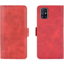 Mobigear Slim Magnet Samsung Galaxy M51 Hülle Klapphülle Geldbörse - Rot
