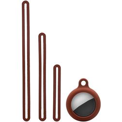 Mobigear Lanyard Apple AirTag Hülle Flexibles Silikon - Braun