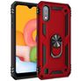 Mobigear Armor Ring Samsung Galaxy A01 Hülle Hardcase Backcover Stoßfest mit Ringhalter - Rot