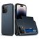 Mobigear Card iPhone 15 Pro Hülle Hardcase Backcover Stoßfest mit Kartenhalter - Dunkelblau
