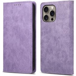 Mobigear Wallet iPhone 16 Pro Max Hülle Klapphülle Geldbörse - Lila