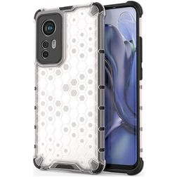 Mobigear Honeycomb Xiaomi 12X Hülle Hardcase Backcover Stoßfest - Weiß