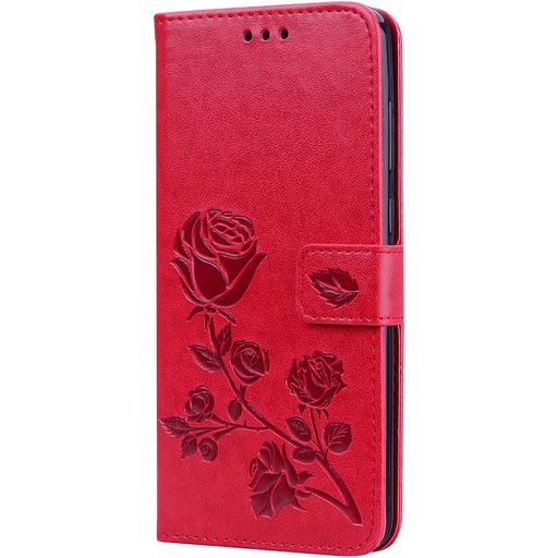 Mobigear Roses Samsung Galaxy A9 (2018) Hülle Klapphülle Geldbörse - Rot