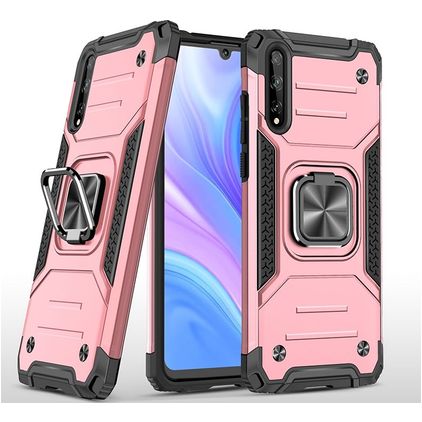 Mobigear Armor Ring Huawei P Smart S Hardcase Backcover Shockproof mit Ringhalter - Roségold