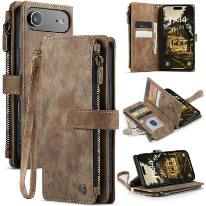 CaseMe C30 iPhone Air Hülle Klapphülle Geldbörse - Braun