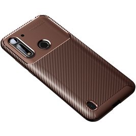 Mobigear Racing Motorola Moto G8 Power Lite Hülle Flexibles TPU Backcover - Braun