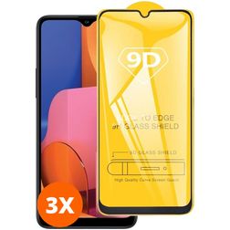 Mobigear Premium Samsung Galaxy A20s Panzerglas Gehärtetes Glas Displayschutz - Hüllenfreundlich - Schwarz (3er Pack)