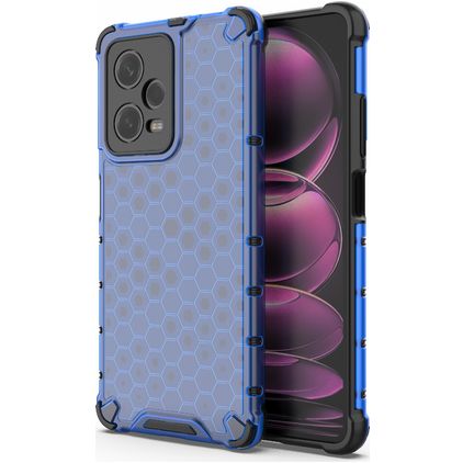 Mobigear Honeycomb POCO X5 Pro Hardcase Backcover Shockproof - Blau