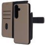 Mobiparts Samsung Galaxy S25 Hülle Echtes Leder Abnehmbare 2in1 Klapphülle Geldbörse - Taupe