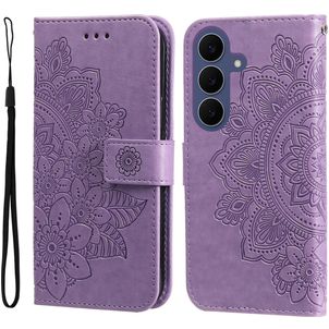 Mobigear Flowers Samsung Galaxy S26 FE Hülle Klapphülle Geldbörse - Lila