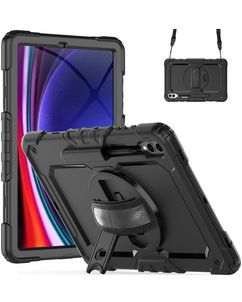 Mobigear SureGrip Xtreme Samsung Galaxy Tab S10 Plus Hülle Kunststoff / Silikon Backcover + Stylus-Halter + Schultergurt + Ständer - Schwarz