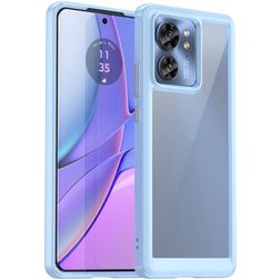 Mobigear Crystal Motorola Edge 40 Hülle Hardcase Backcover - Transparent / Blau