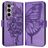 Mobigear Butterfly Samsung Galaxy Z Fold 6 Hülle Klapphülle Geldbörse - Lila