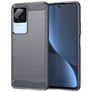 Mobigear Brushed Slim POCO F4 Hülle Flexibles TPU Backcover - Grau