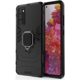 Mobigear Armor Ring Samsung Galaxy S20 FE Hülle Hardcase Backcover Stoßfest mit Ringhalter - Schwarz