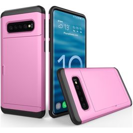 Mobigear Card Samsung Galaxy S10 Hülle Hardcase Backcover Stoßfest mit Kartenhalter - Pink Mobigear Card Samsung Galaxy S10 Hülle Hardcase Backcover Stoßfest mit Kartenhalter - Pink