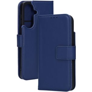 Mobiparts Wallet Samsung Galaxy A37 Hülle Echtes Leder Klapphülle Geldbörse - Blau