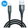 Mobigear Nylon USB-A auf Apple Lightning Kabel MFI 3 m - Schwarz