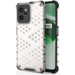 Mobigear Honeycomb Realme C35 Hülle Hardcase Backcover Stoßfest - Weiß