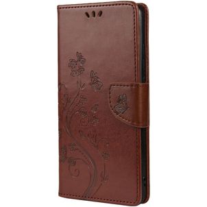 Mobigear Flowers Samsung Galaxy A53 Hülle Klapphülle Geldbörse - Braun