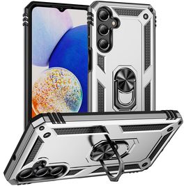 Mobigear Armor ring Samsung Galaxy A16 Hülle Hardcase Backcover Stoßfest mit Ringhalter - Silber